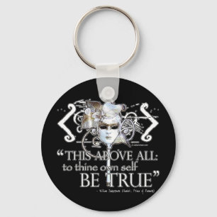 Hamlet "... own self be true ..." Quote Key Ring