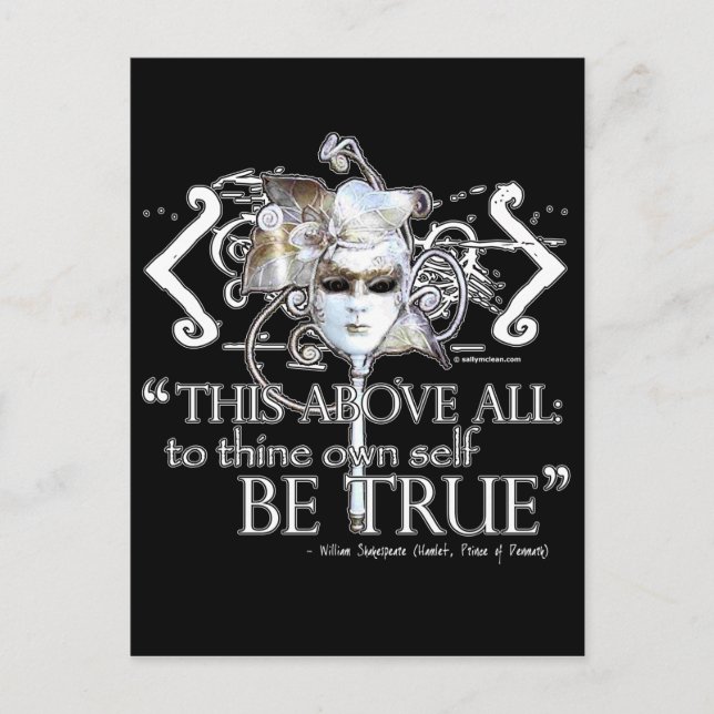 Hamlet "... own self be true ..." Quote Postcard (Front)