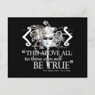 Hamlet "... own self be true ..." Quote Postcard