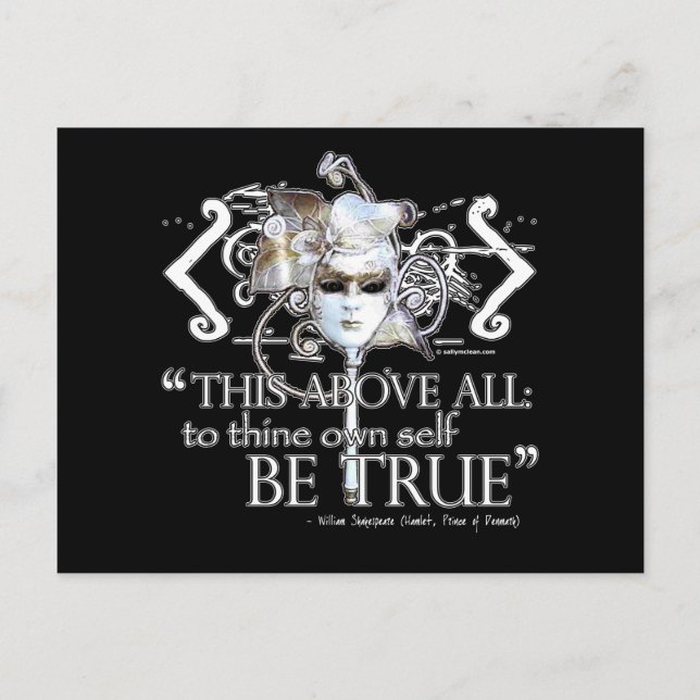 Hamlet "... own self be true ..." Quote Postcard (Front)