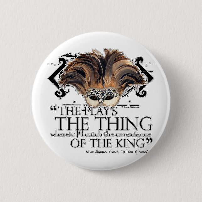 Hamlet Play Quote 6 Cm Round Badge (Front)