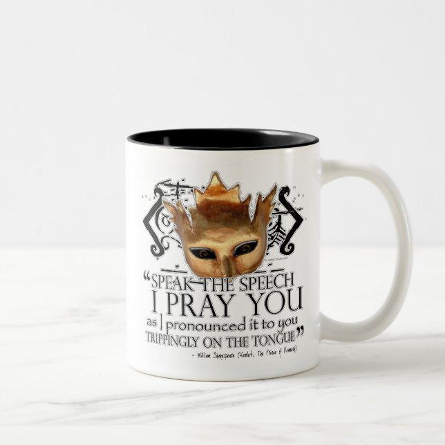Hamlet "Speak the speech ..." Two-Tone Coffee Mug (Right)