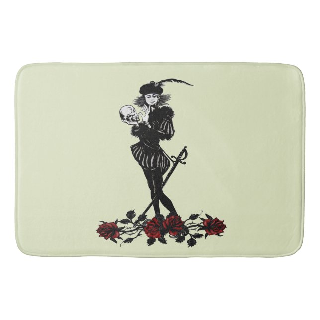 Hamlet The Bard Green Bath Mat (Front)