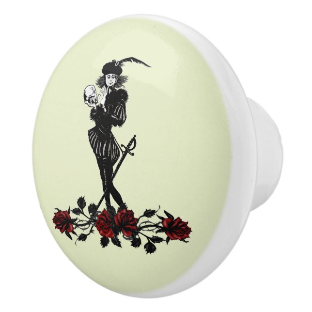 Hamlet The Bard Green Ceramic Knob (Right)