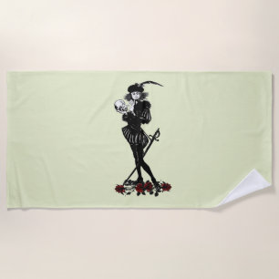 Hamlet The Bard Lime Green Beach Towel