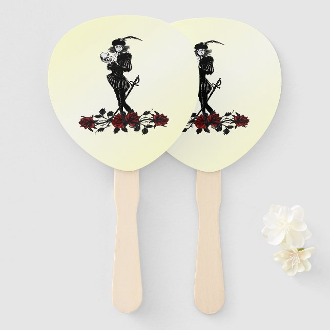 Hamlet Yellow Hand Fan (Front and Back)