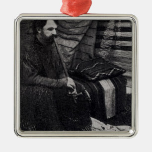 Hamlin Garland in his Cheyenne Teepee Smoking Metal Ornament