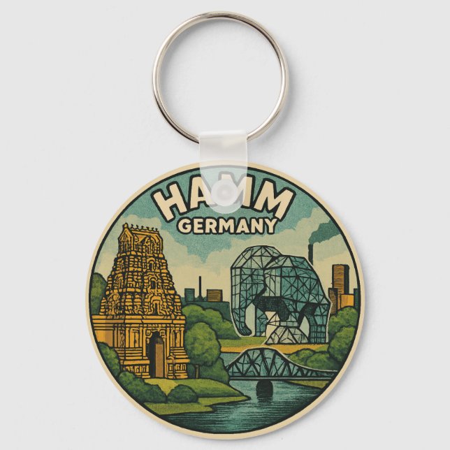 Hamm Germany Elephant Art Key Ring (Front)