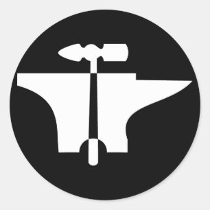 Hammer Amboss anvil Classic Round Sticker