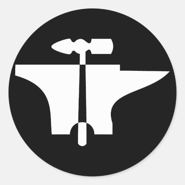 Hammer Amboss anvil Classic Round Sticker (Front)