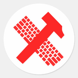 Hammer and Keyboard Classic Round Sticker