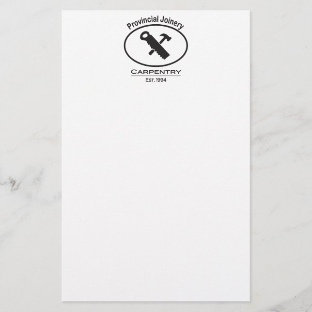 Hammer and Saw Design Stationery (Front)