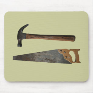 Hammer and Saw Items Mouse Pad