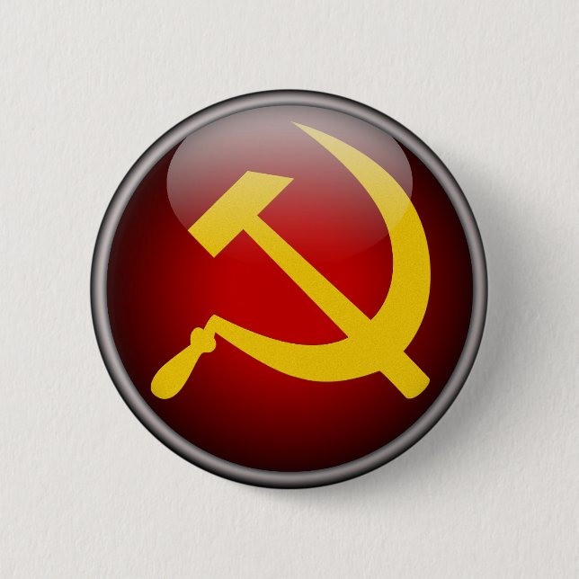 Hammer and Sickle 6 Cm Round Badge (Front)