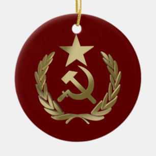 Hammer and sickle ceramic ornament