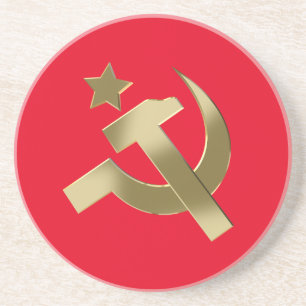 Hammer and sickle coaster