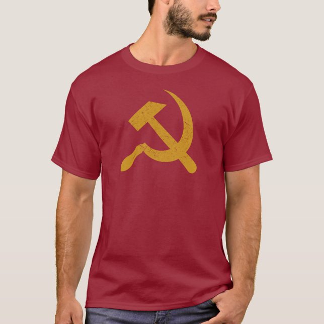 Hammer and Sickle - Communism Symbol Red T-Shirt (Front)