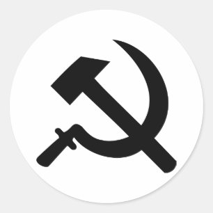 hammer and sickle icon classic round sticker