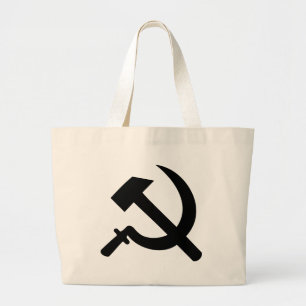 hammer and sickle icon large tote bag