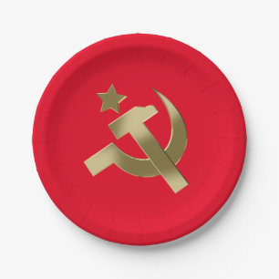 Hammer and sickle paper plate