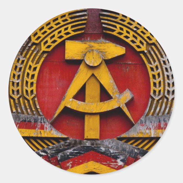 Hammer and Sickle Symbol of Communist Classic Round Sticker (Front)