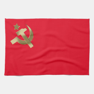 Hammer and sickle tea towel