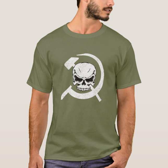 Hammer and Sickle with Skull T-Shirt (Front)