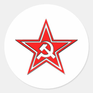 Hammer And Sickle With Star Classic Round Sticker