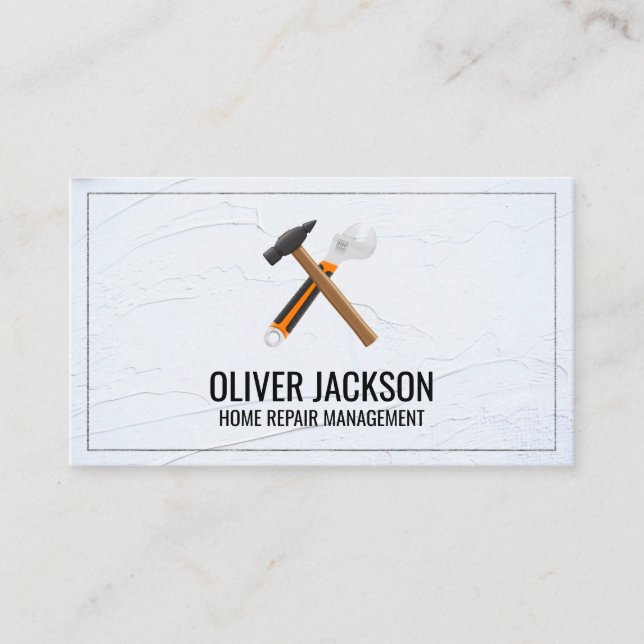 Hammer and Wrench | Construction Business Card (Front)