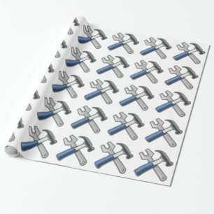 Hammer and Wrench Wrapping Paper