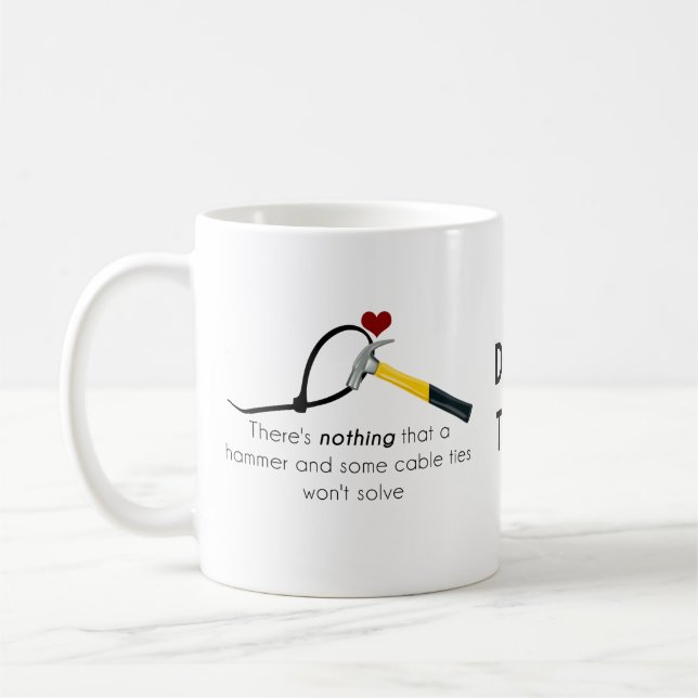 Hammer and zap-strap coffee mug (Left)
