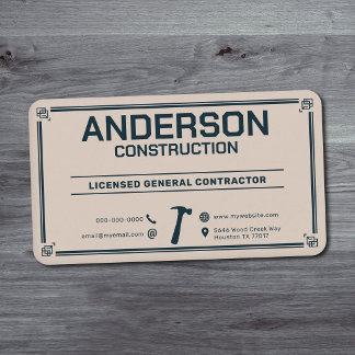 Hammer - Builder & Contractor Business Card