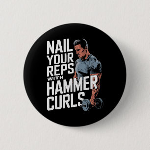 Hammer Curls Bodybuilding Fitness Workout Gym  6 Cm Round Badge