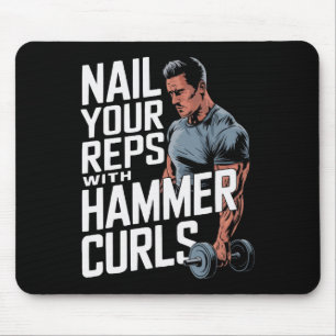 Hammer Curls Bodybuilding Fitness Workout Gym Mouse Pad