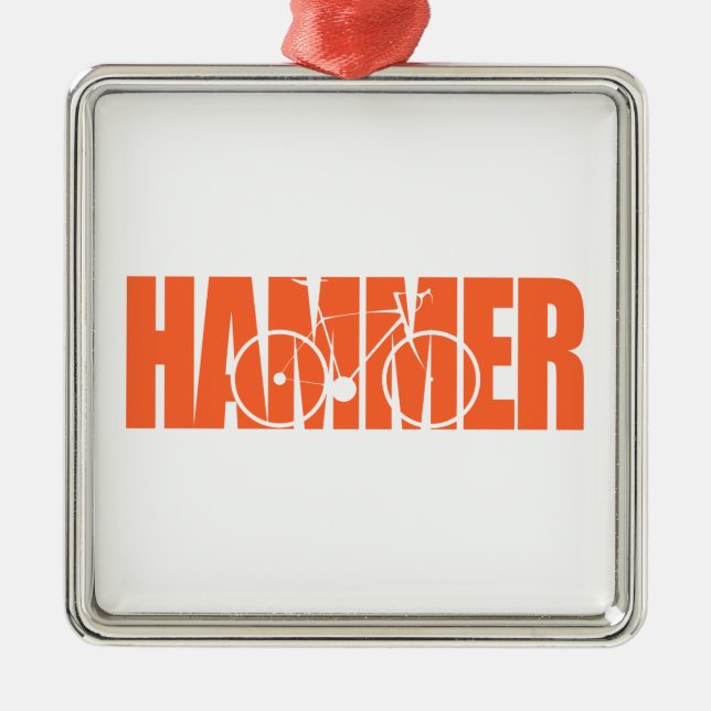 Hammer Cycling Metal Ornament (Front)