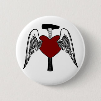 Hammer Heart 6 Cm Round Badge
