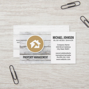 Hammer Home Logo   Wood Panels Business Card