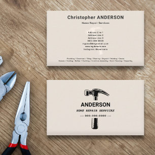 Hammer & Home Repair Services Business Card