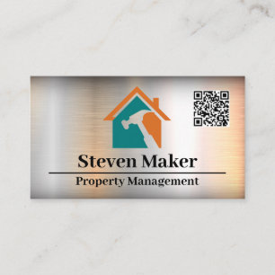 Hammer House Logo   Repairman   QR Coded Business Card