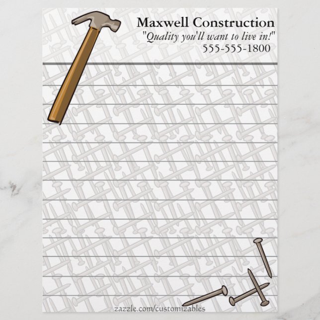 Hammer & Nails Letterhead (Front)