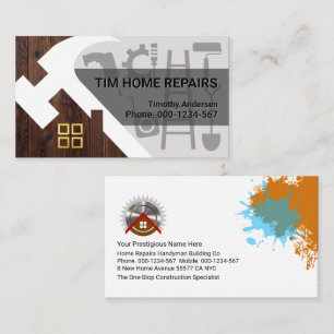 Hammer Rooftop Building Handyman Business Card