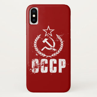Hammer Sickle White Vintage Flag iPhone X Cases