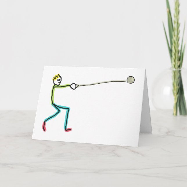 Hammer Throw Stickman Card (Front)