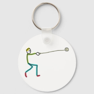 Hammer Throw Stickman Key Ring
