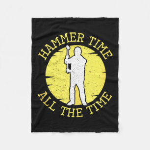 Hammer Time All The Time Funny Construction Manage Fleece Blanket