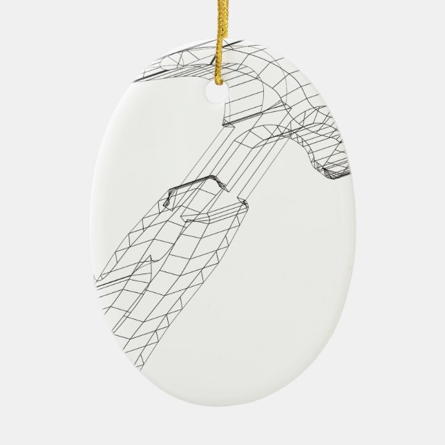 hammer wireframe ceramic tree decoration (Front)