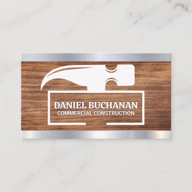 Hammer | Wood and Metal Business Card (Front)