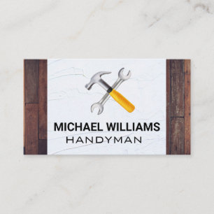 Hammer Wrench   Spackle   Wood Business Card