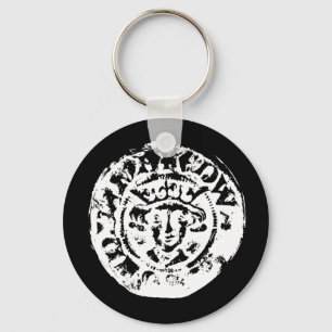 Hammered coin keyring, metal detecting gift key ring