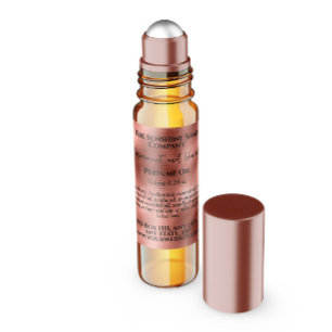Hammered Copper Foil Perfume Roller Bottle label